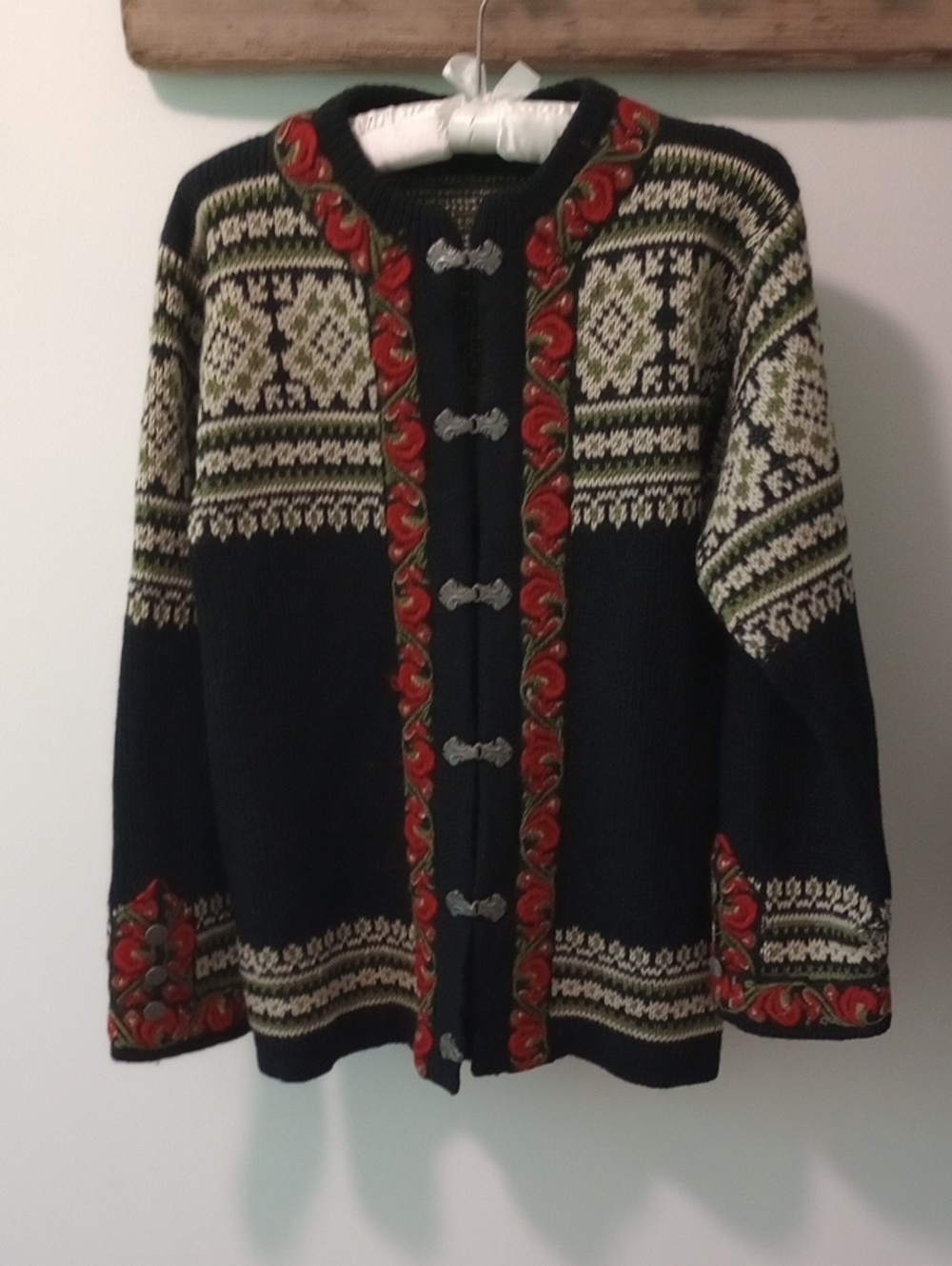 Vintage Nordstrikk Pure Wool Cardigan Sweater. Made In Norway.